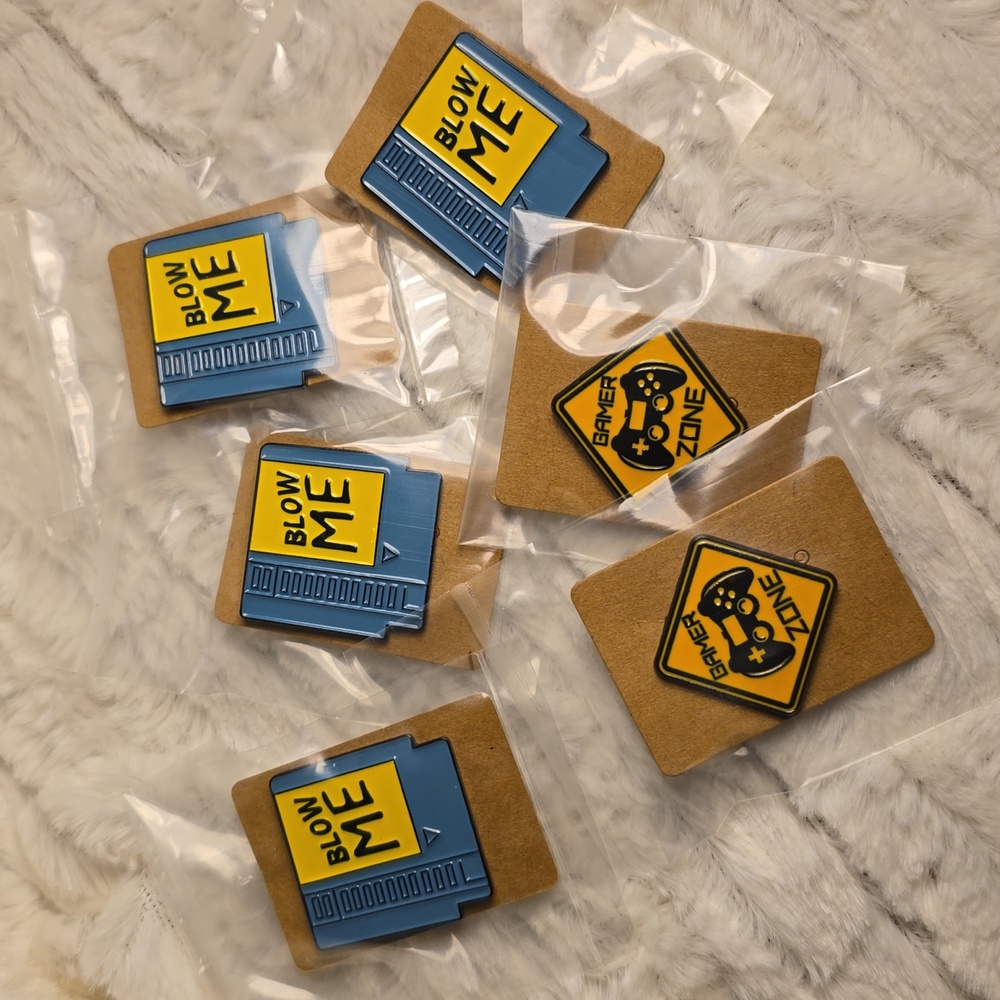 Six Retro Video Game Pins